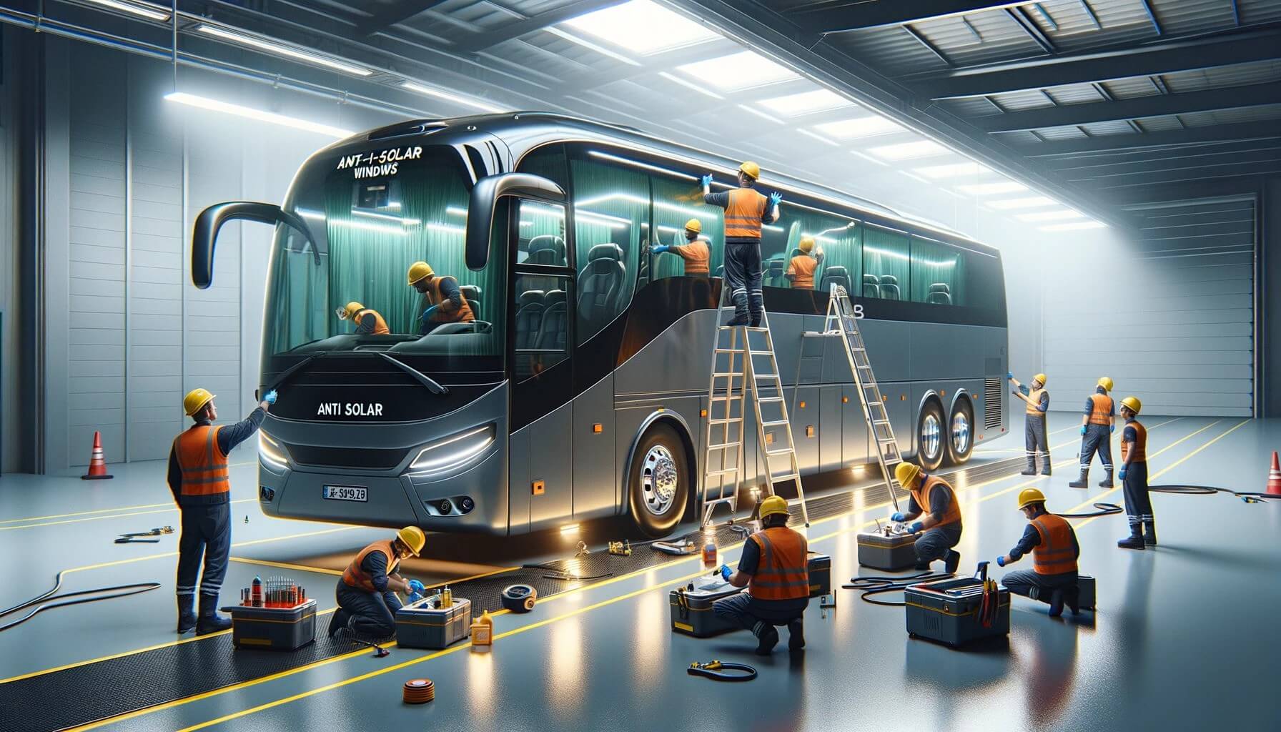 antisolar protection bus installation